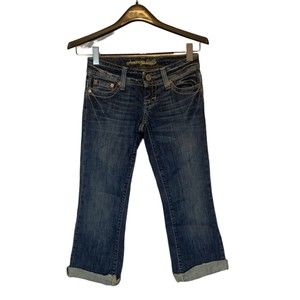 American Eagle Outfitters AE dark Denim Artist Jeans Capri Sz 0